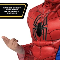 MARVEL’S SPIDER-MAN YOUTH COSTUME -  Muscle Jumpsuit with Printed Design and Full Fabric Headpiece