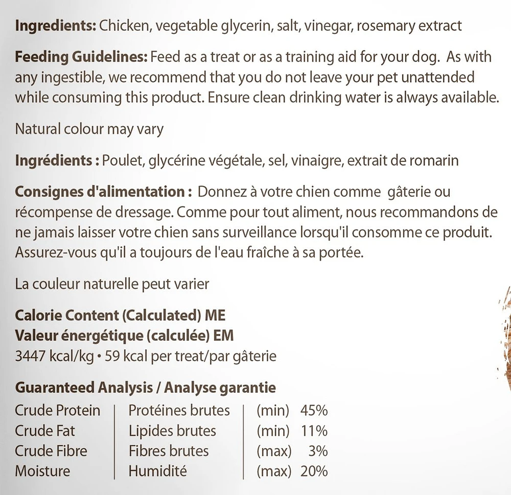 Caledon Farms Homestyle Chicken Jerky Value Pack, Made with 95% Chicken, 480g