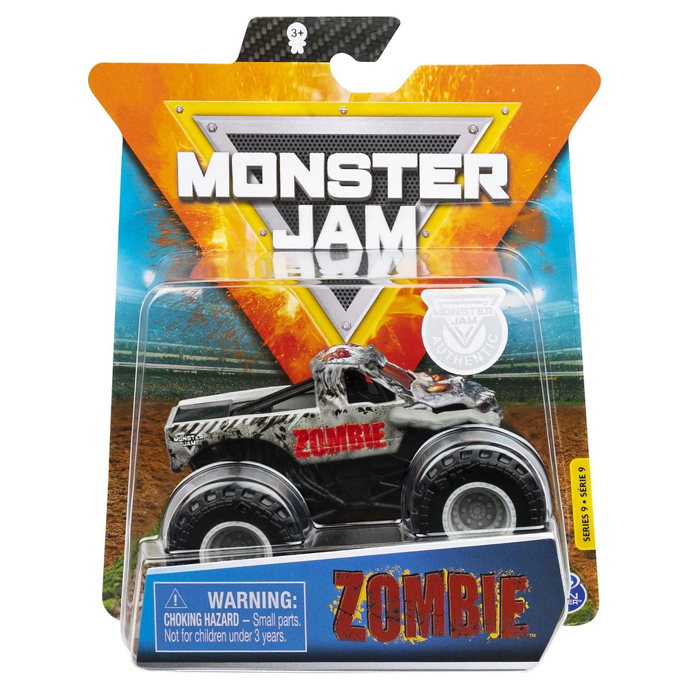 Monster Jam, Official Zombie Monster Truck, Die-Cast Vehicle, Over Cast Series, 1:64 Scale