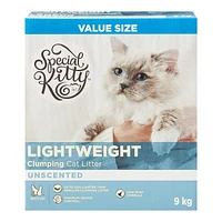 Litière pour chats agglomérante légère non parfumée Special Kitty Format Économique 9 kg
