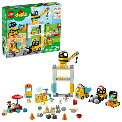 LEGO DUPLO Construction Tower Crane & Construction 10933 Building Toy (123 Pieces)