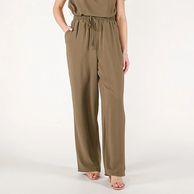 DV pantalon en satin à jambe large