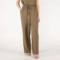 DV pantalon en satin à jambe large