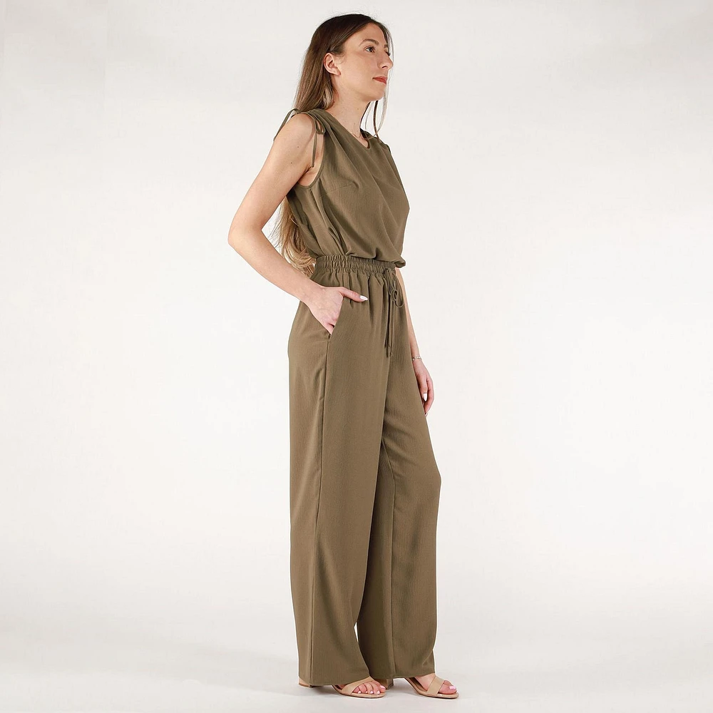 DV pantalon en satin à jambe large