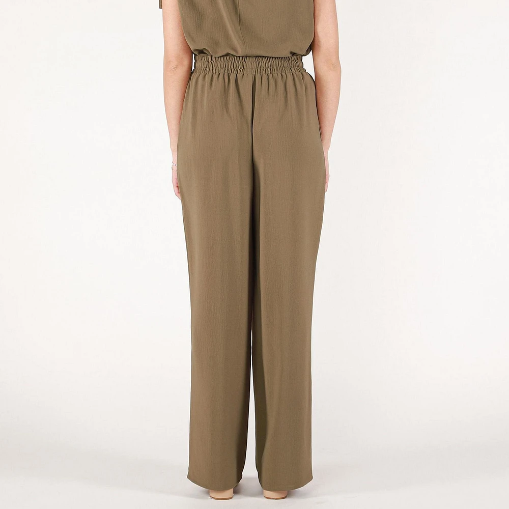 DV pantalon en satin à jambe large