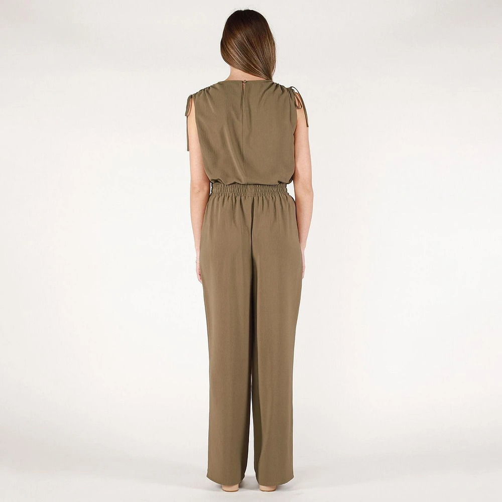 DV pantalon en satin à jambe large