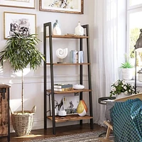 VASAGLE 4-tier Industrial Style Ladder Shelf In Soft Brown