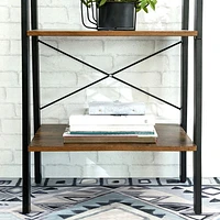 VASAGLE 4-tier Industrial Style Ladder Shelf In Soft Brown