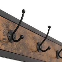 Boutique Home Entry Way Bench Shoe Rack And Coat Rack In Rustic Brown