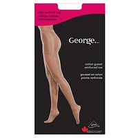 George Women's' Silky Control Top Pantyhose, Sizes A-D