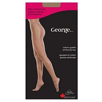 George Women's' Silky Control Top Pantyhose, Sizes A-D