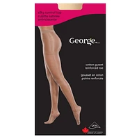 George Women's' Silky Control Top Pantyhose, Sizes A-D