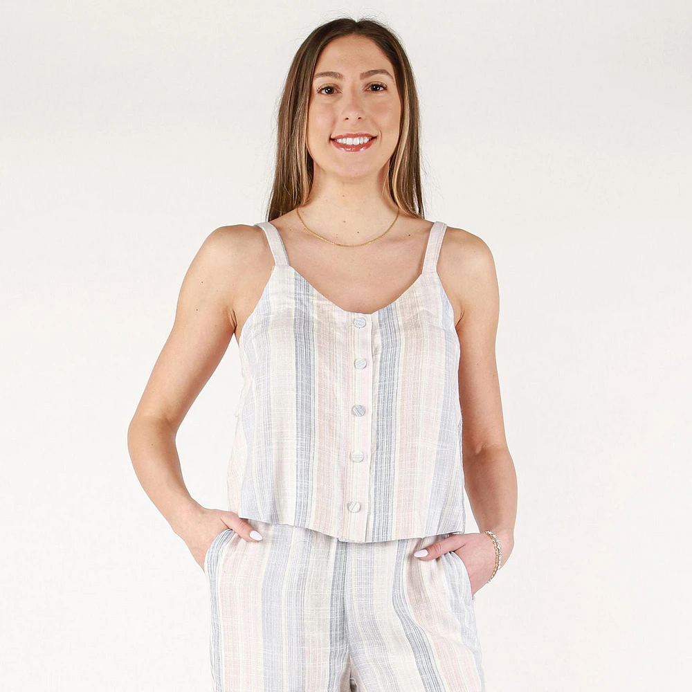 DV Striped camisole with button up front