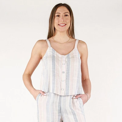 DV Camisole rayée boutonnée sur le devant