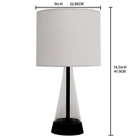 hometrends Glass Table Lamp, 16.5", glass base