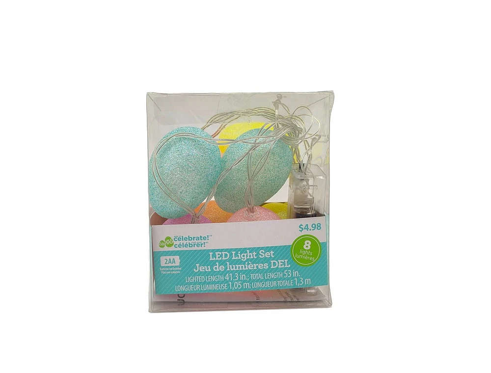 Glittered Easter Egg LED Light string