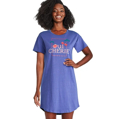 Chemise de nuit à encolure ras du cou George pour femmes
