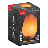 Himalayan Rock Salt Lamp, White Hand-Mined Himalayan Salt with Wood Base, In-Line On/Off Rocker Switch, Bulb Included