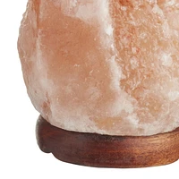 Himalayan Rock Salt Lamp, White Hand-Mined Himalayan Salt with Wood Base, In-Line On/Off Rocker Switch, Bulb Included