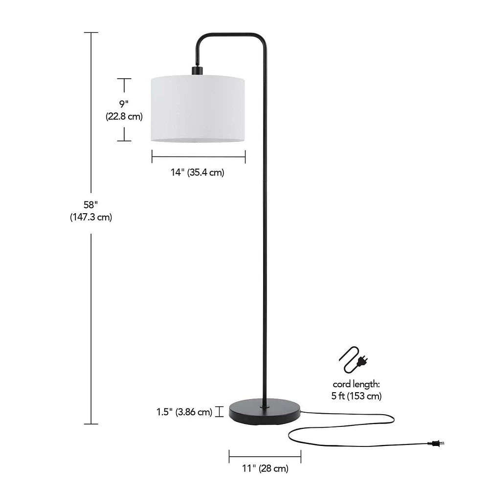 Lampe sur pied en métal de 58", collection Barden par Globe Electric