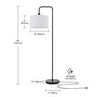 Globe Electric Barden 58" Metal Floor Lamp, On/Off Socket