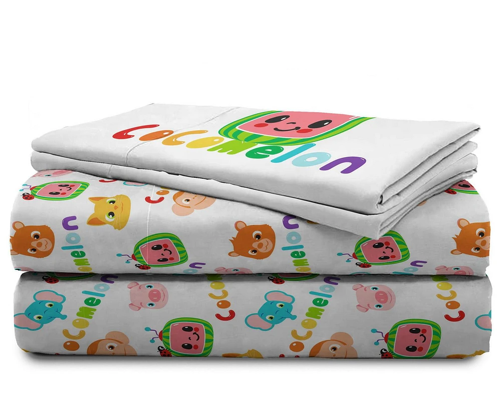 Cocomelon Animals  4-Piece Full Sheet Set, Full (Double)