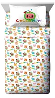 Cocomelon Animals Kids 3-Piece Twin Sheet Set, Twin