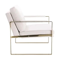 ATARI ARM CHAIR WITH BRUSHED METAL FRAME AND FAUX LEATHER