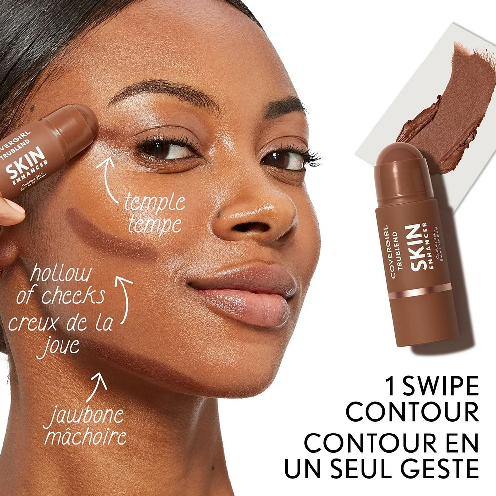 Trublend Skin Enhancer Balm Stick Contour Stick, formule végétalienne, facile à utiliser, glisse sans effort, non gras, ne se froisse pas Glissez et brillez