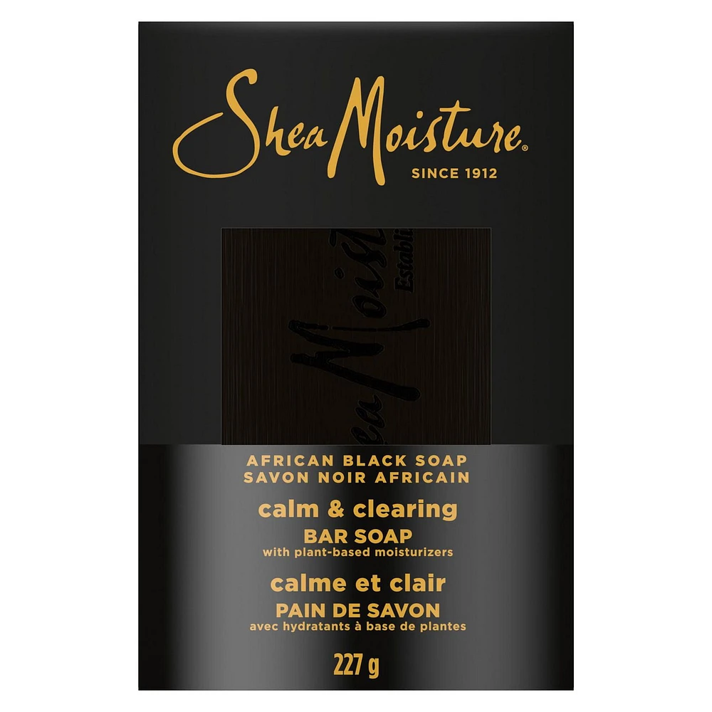 SheaMoisture  Bar Soap Soothing and Clarifying bar soap African Black Soap with 24h shea moisture nutrients for Healthy, Glowing Skin, 227g