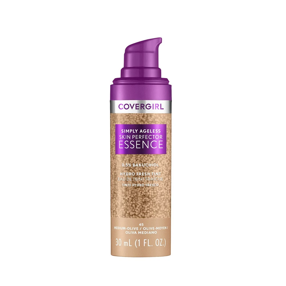 Simply Ageless Fond De Teint Essence Perfecteur De Peau, Voile Teinté, Hybride Maquillage Soin, Fini Lumineux Effet Peau Nue, Formule Vegan un effet filtre peau nue