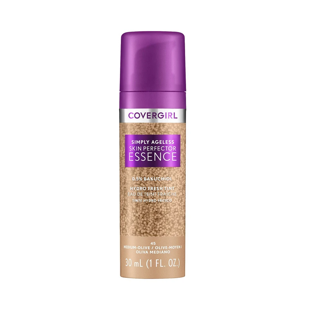 Simply Ageless Fond De Teint Essence Perfecteur De Peau, Voile Teinté, Hybride Maquillage Soin, Fini Lumineux Effet Peau Nue, Formule Vegan un effet filtre peau nue