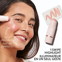 Trublend Skin Enhancer Balm Stick Highlighter, Vegan Formula, Easy to Use, Glides on Effortlessly, Non-Greasy, Doesn't Crease, Glide, glow & go