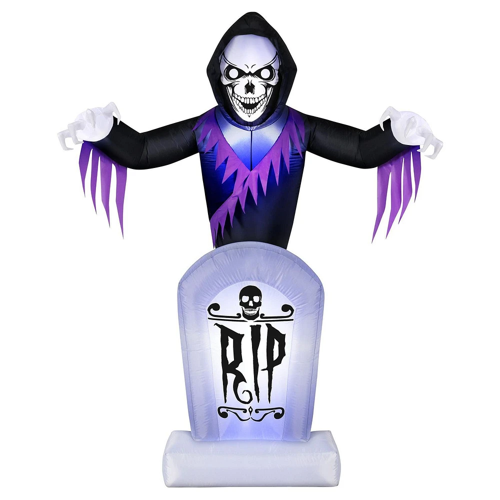 Occasions 8’ Inflatable Animated Reaper Behind Tombstone – Halloween Outdoor Decoration