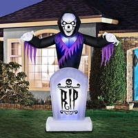 Occasions 8’ Inflatable Animated Reaper Behind Tombstone – Halloween Outdoor Decoration