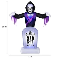 Occasions 8’ Inflatable Animated Reaper Behind Tombstone – Halloween Outdoor Decoration