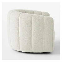 Dora Lounge Chair in Bouclé Fabric with Soft Round-Edge Design – Crafted for Comfort and Style, Featuring a Plush, Textured Bouclé Upholstery and Smooth, Rounded Edges for a Contemporary Look.