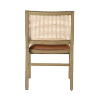 Avalie Dining Chair with PU upholstery seat and rattan cane back