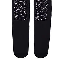 RHINESTONE OPAQUE TIGHTS - BLACK