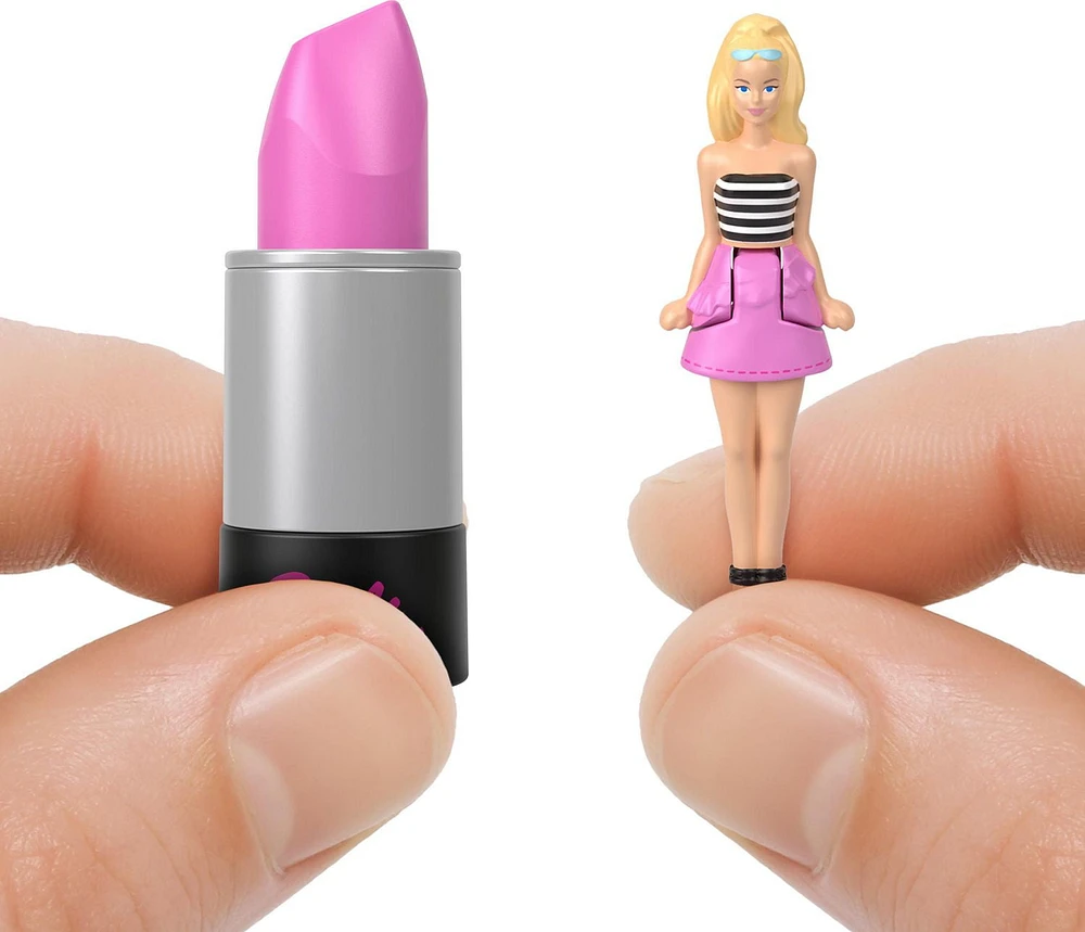 ​Barbie Mini BarbieLand Fashionistas Dolls, 1.5-inch Mini Dolls in Lipstick Tube, Surprise Reveal (Styles May Vary), Ages 4Y+