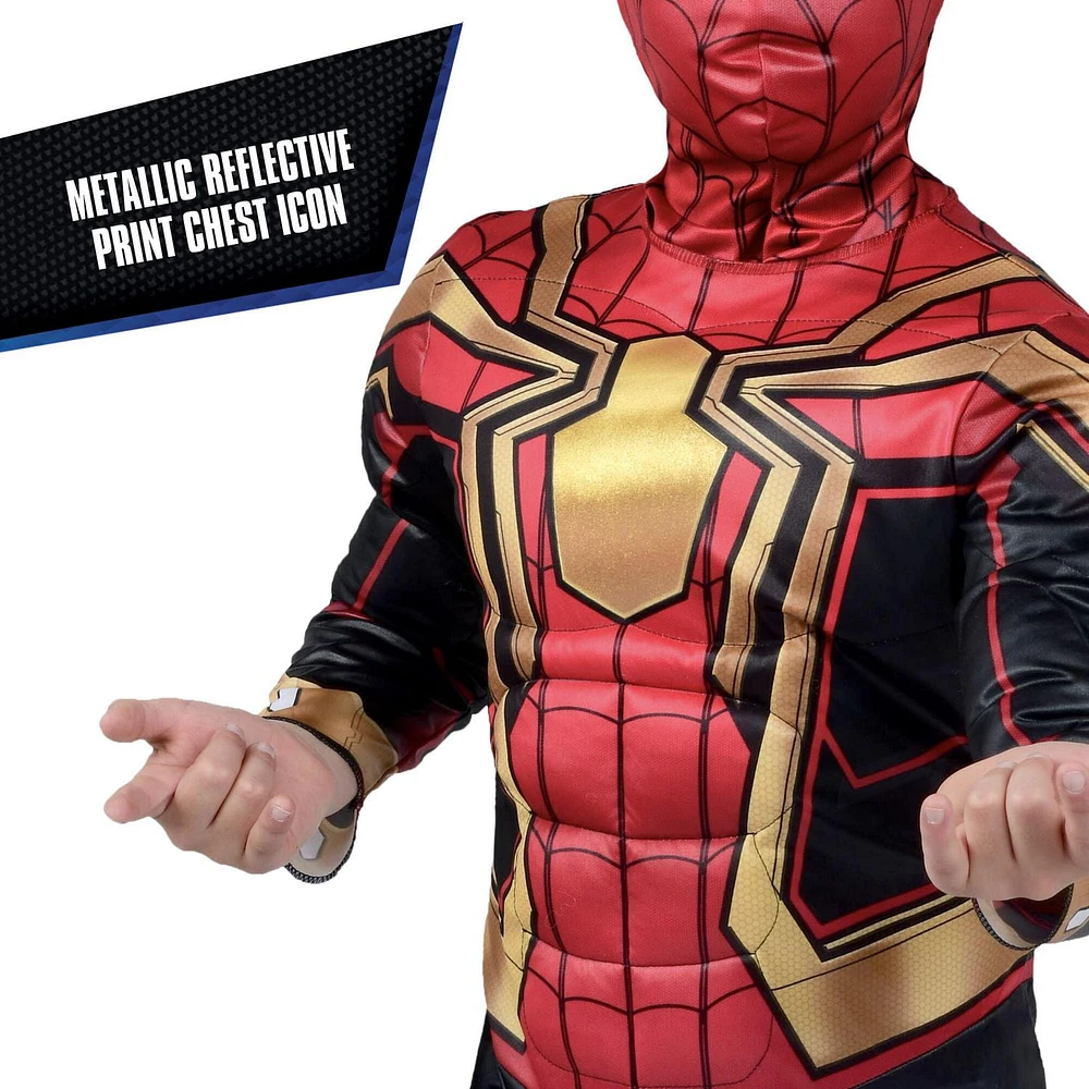 MARVEL’S SPIDER-MAN INTEGRATED SUIT YOUTH COSTUME - Poly Jersey Jumpsuit Stuffed with Polyfill and Fabric Mask