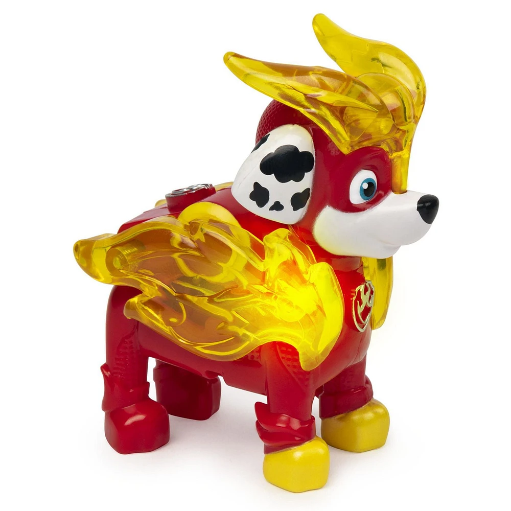 PAW Patrol, Mighty Pups Charged Up Marshall Collectible Figure with Light Up Uniform