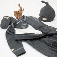 Juddlies - Collection Breathe EZE - Dormeuse en coton respirant pour bébé tout-petit - Fermeture éclair bidirectionnelle - Gris charbon