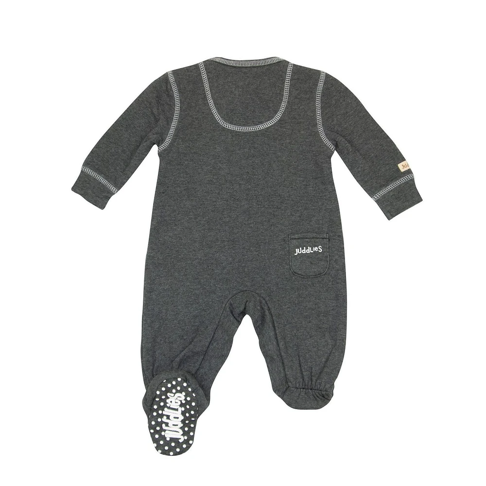 Juddlies - Collection Breathe EZE - Dormeuse en coton respirant pour bébé tout-petit - Fermeture éclair bidirectionnelle - Gris charbon