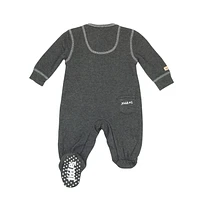 Juddlies - Collection Breathe EZE - Dormeuse en coton respirant pour bébé tout-petit - Fermeture éclair bidirectionnelle - Gris charbon