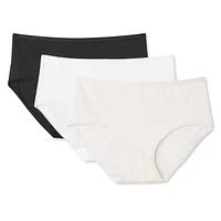 George Women's Microfibre Midi Briefs 3-Pack, Sizes S-XL