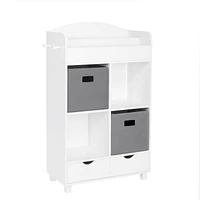 RiverRidge® HomeCubby Storage Cabinet with Bookrack in White for Kids with 2-Piece Bins