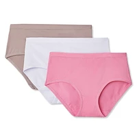 George Women's Super Stretch Microfibre Midi Briefs 3-Pack, Sizes S-XL