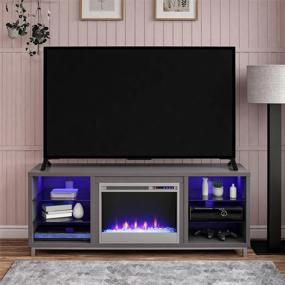 Lumina Fireplace TV Stand for TVs up to 48", White