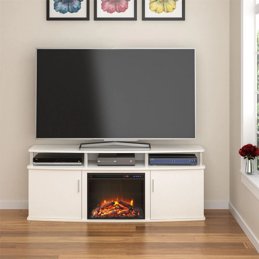 Carson Electric Fireplace TV Console for TVs up to 70", Black